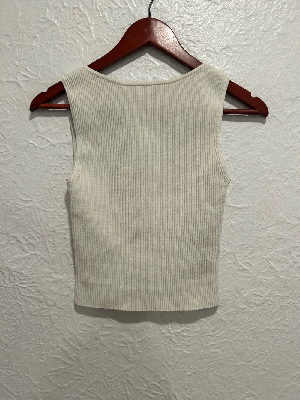 Aritzia Babton Cream Ribbed Tank Top